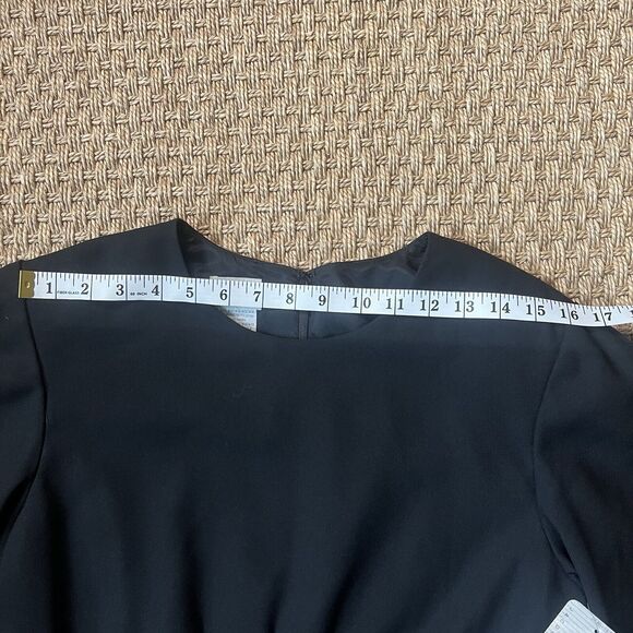 VTG Jacqueline Ferrar NWT Deadstock Black Dress Sz 14 LS Career Closet Staple - Picture 4 of 7